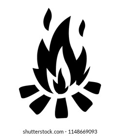 
Woods having on fire depicting bonfire or fireplace in forest and beach 
