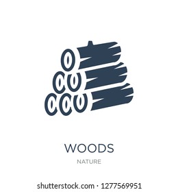 woods icon vector on white background, woods trendy filled icons from Nature collection, woods vector illustration