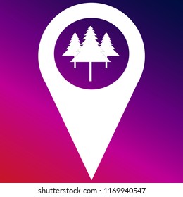 Woods marker icon vector illustrator creative design purple and pink gradient background