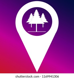 Woods marker icon vector illustrator creative design purple and pink gradient background