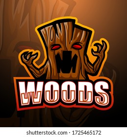 Diseño del logo de Woods mascot esport