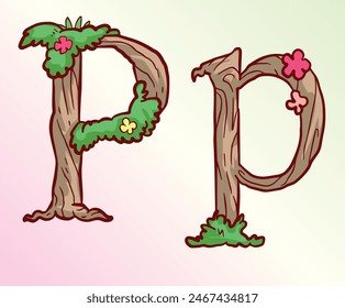 Woods Nature Alphabet Letter P