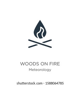 Woods on fire icon vector. Trendy flat woods on fire icon from meteorology collection isolated on white background. Vector illustration can be used for web and mobile graphic design, logo, eps10