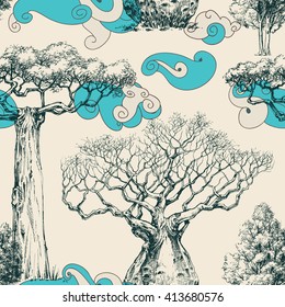 Woods seamless pattern, nature print