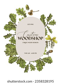 Woodshop hand drawn label template
