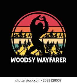 Woodsy wayfarer Grapic Design Vector Illustration