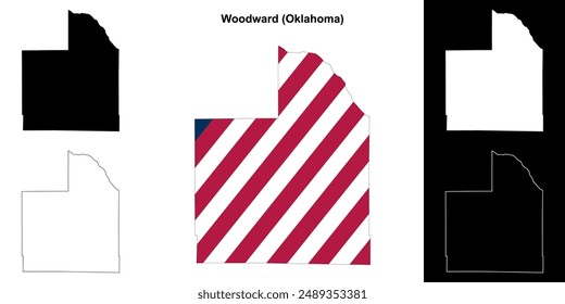 Woodward County (Oklahoma) outline map set