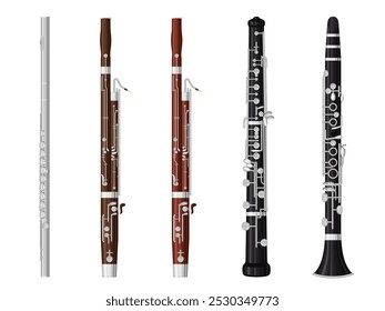 Woodwind instrument illustration material set