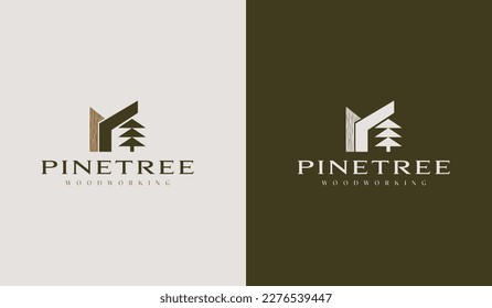 Woodwork Capenter Industry Woodwork Handyman Wood House Builder Logo Design. Universal creative premium symbol. Vector sign icon logo template. Vector illustration