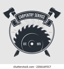 Woodwork Carpentry logo design template. Vector illustration