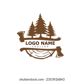 Woodwork and Carpentry Logo Design Template
