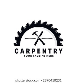Woodwork and Carpentry Logo Design Template