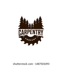 Woodwork carpentry symbol logo design template