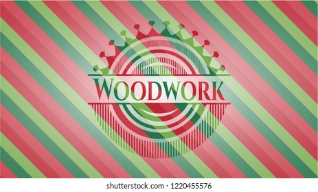 Woodwork christmas badge background.