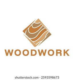 woodwork flat minimalist logo design
