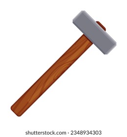 Hammer with wooden handle on white background Vector Image