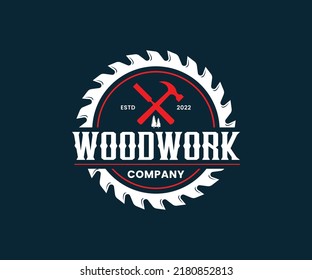 Woodwork Logo Design Vector Template