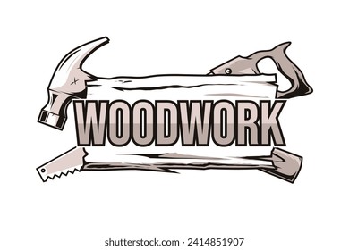 woodwork logo vector drawing design