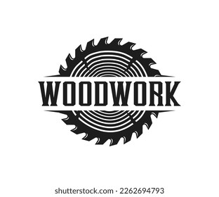 Woodwork, Sawmill, and Carpentry Retro Vintage Logo Design Template