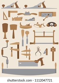 Woodwork tools isolated on background