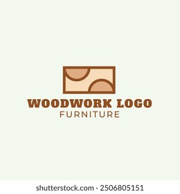 Woodwork Vector Logo Design. Modern Abstract Logo. Furniture Flat logo design template. Minimal symbol Shape with cool color scheme.