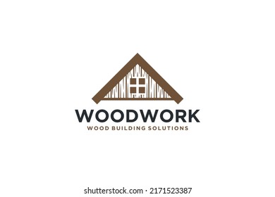 Woodwork Wooden House Logo Design Cabin Lodge Family Home Village