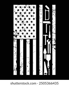 Woodworker American Flag EPS Editable File.