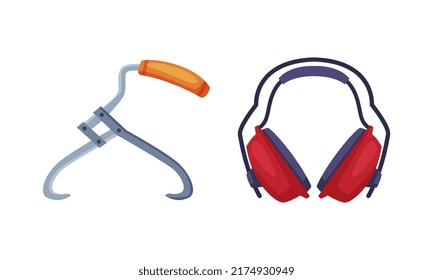 Woodworker and lumberjack tools set vector illustration on white background