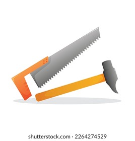 woodworker tools. carpenter symbol vector illustration