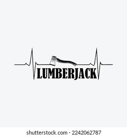 Woodworking Axe Heartbeat funny t-shirt design