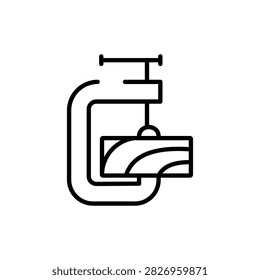 Woodworking C Clamp icon vector symbol illustration