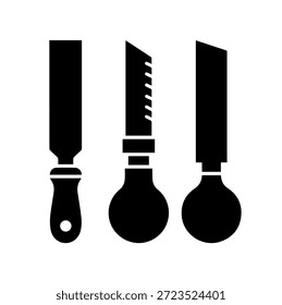Woodworking Chisel and Hand Carving Tool Silhouette Set