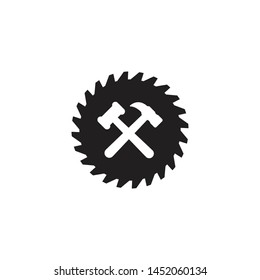 Woodworking gear logo design template vector element isolated