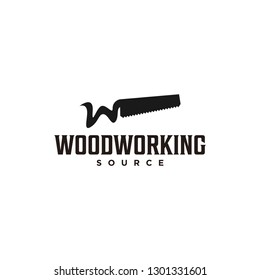 Woodworking handsaw simple logo 