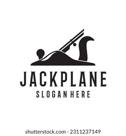 Woodworking Jack Plane Carpentry logo design retro vintage style.