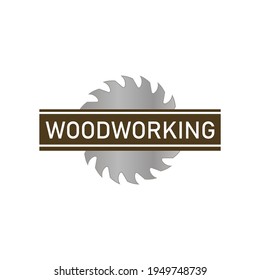 Woodworking logo. Colored vector for carpentry, woodwork, lumberjack, woodcraft, sawmill. Isolated clipart on white background.