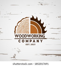 Woodworking logo Design element stock vector illustration