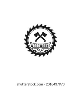 woodworking logo template, vector in white background