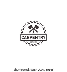 woodworking logo template in white background