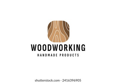 ilustración vectorial del logotipo de trabajo en madera