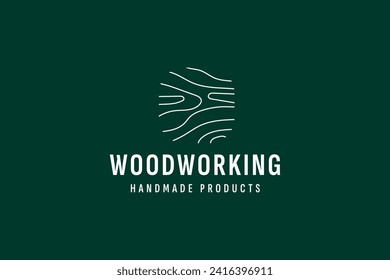 ilustración vectorial del logotipo de trabajo en madera