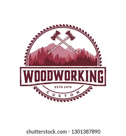 Woodworking logo vintage