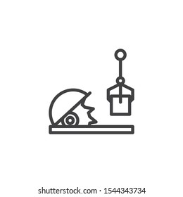 Woodworking machine line icon. linear style sign for mobile concept and web design. Carpenter robotic saw outline vector icon. Symbol, logo illustration. Vector graphics
