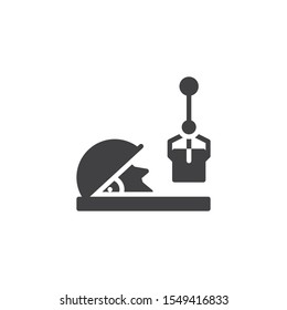 Woodworking machine vector icon. filled flat sign for mobile concept and web design. Carpenter robotic saw glyph icon. Symbol, logo illustration. Vector graphics