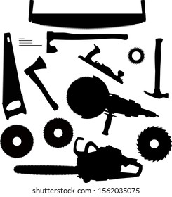 Woodworking tool kit. Vector clean, ready to use.