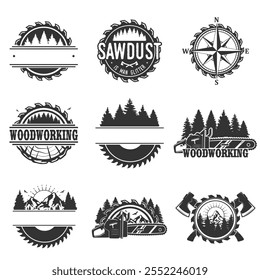 Woodworks Icon Silhouette Illustration. Carpentry Vector Graphic Pictogram Symbol Clip Art. Doodle Sketch Black Sign.