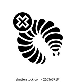 woodworm treatment glyph icon vector. woodworm treatment sign. isolated contour symbol black illustration