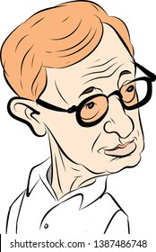 WOODY ALLEN Vector Caricature Portrait