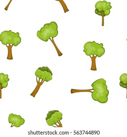 Woody plants pattern. Cartoon illustration of woody plants vector pattern for web