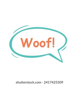 Woof! Bark dog sound cartoon comics speech bubble stock illustration